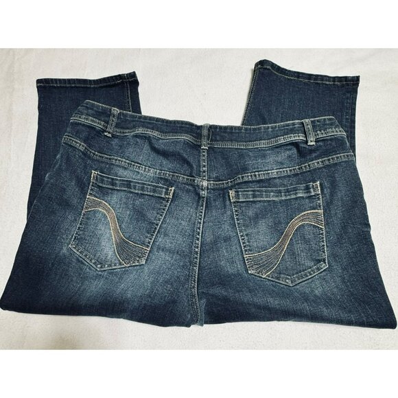 Lane Bryant Genius Fit Capri Jeans Size 22 Dark Wash Stretch Denim - Picture 7 of 10